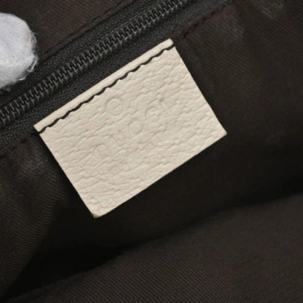 GUCCI Logo GG Pattern Shoulder Tote Bag Canvas Leather Brown White Italy 85EG225 - Picture 15 of 15